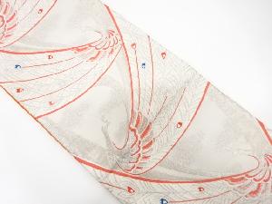 アンティーク　孔雀模様織り出し袋帯(材料)